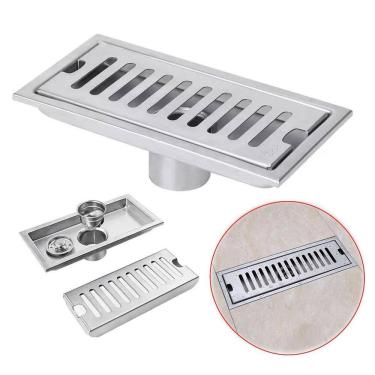 Imagem de Ralo Linear Grelha Anti-Odor E Insetos Com Caixa Coletora