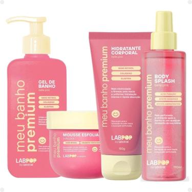 Imagem de Kit LabPop by Labotrat Belle Pink: Gel de Banho, Mousse Esfoliante, Hidratante Corporal e Body Splash