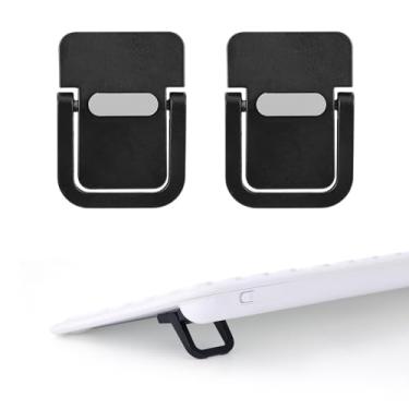 Imagem de 2 Peças Mini Suporte Portátil, Liga Zinco Dobrável Suporte Teclado Portátil Autocolante Stand Apoio Invisível Stand Elevatório para Teclados Mesa Portáteis