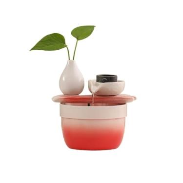 Imagem de Fonte de água circulante de fácil instalação - Feng Shui recurso de relaxamento interno para casa, quarto, escritório (vermelho)