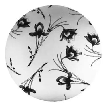 Imagem de Banqueta Alta Dobrável Com Assento Estofado - Moveraço, branco floral