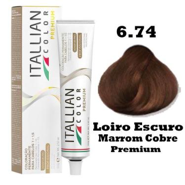 Imagem de Coloração Itallian Premium 60g  Louro Escuro Marrom Cobre Morena Ilumi