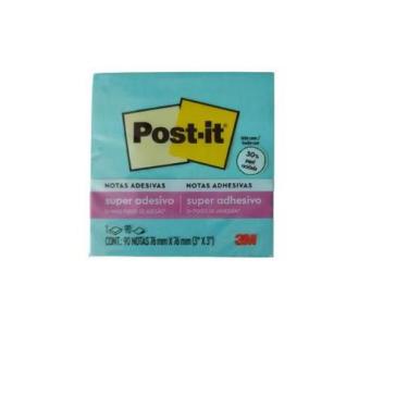 Imagem de Bloco adesivo 3M post-it 76X76mm azul aqua 90 folhas