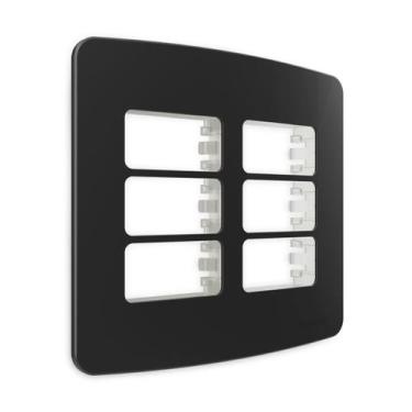 Imagem de Placa 4x4 Margirius 6 Postos com Suporte B3 Preto Colors, Preto