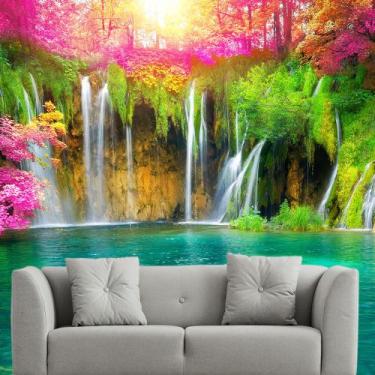 Imagem de Papel de Parede Paisagem Cachoeira Natureza Sala Adesivo - 020pcm - Al