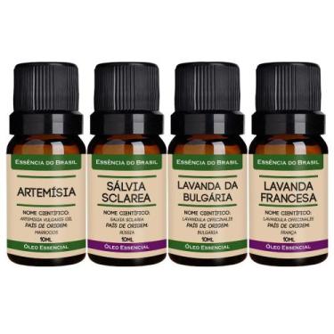 Imagem de Kit Com 4 Óleos Essenciais - Floral - Puros E Naturais 10Ml - Essência