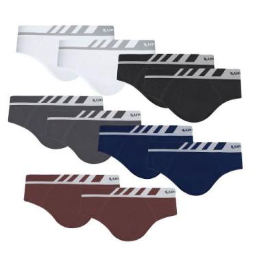 Imagem de Combo Com 10 Cueca Slip Lupo Microfibra Sem Costura 691 Nf, Sortido, G