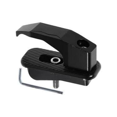 Imagem de REPAIROCK Gancho retangular para pendurar para motocicleta, capacete, bagagem, cabide para scooters, bicicletas, liga de alumínio, preto, 1 conjunto de parafusos, chave hexagonal