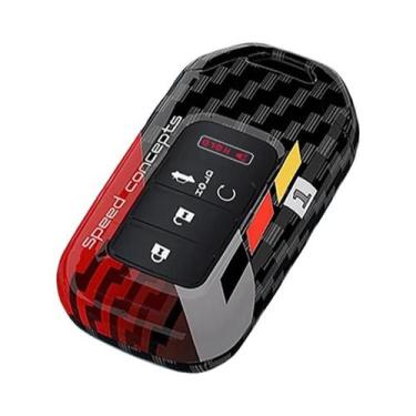 Imagem de Capa De Chave De Carro Em ABS Carbono Com 5 Botões Para Honda Civic CR