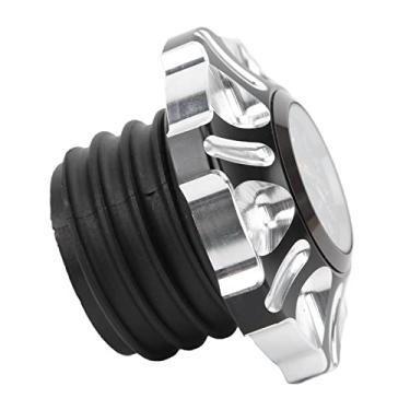 Imagem de Zhjvihx Tampa do Tanque de Gasolina Motocicleta Tampa do Tanque de Óleo de Fáccil Instalação Para Fat Cvo FXDFSE: 2009 Para FXDP 2001-2004 (B (prata))