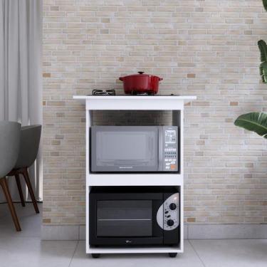 Imagem de Balcão para fogão cooktop 4 bocas multiuso microondas e forno cozinha 