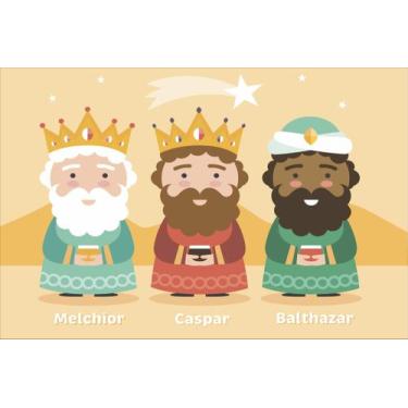 Imagem de Painel de Lona Os Três Reis Magos - Fabrika de Festa, 150x100cm