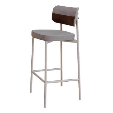 Imagem de Banqueta Alta Alloa Corriente Cinza Claro- Courino Whisky - Est. Branca