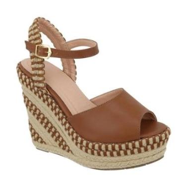 Imagem de Sandália Feminina Anabela Salto Alto Ajustável Juta-Feminino