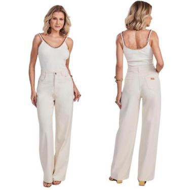 Imagem de Calça Wide Leg Pantalona Feminina Plus Size Confortável e Moderna Disp