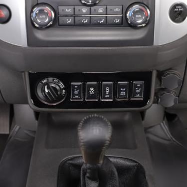 Imagem de Aunginsy Painel de controle de carro 4WD Drive Mode Painel de acabamento moldura compatível com Nisan Frontier 2009-2017 Pickup Truck Central Console 4WD Botão de interruptor adesivo decorativo