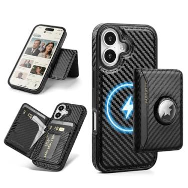 Imagem de Antsturdy Compatível com MagSafe 2 em 1 Capa Magnética Destacável para iPhone 17 com Suporte AirTag, Homens Mulheres Couro PU Bloqueio RFID Compartimento para Cartão de Crédito Slots Capa Flip