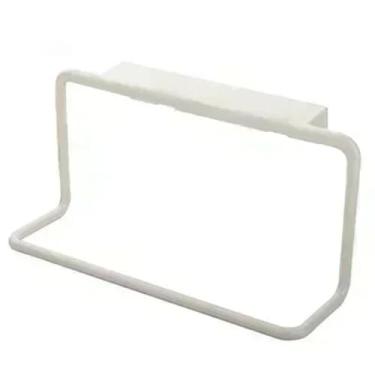 Imagem de Organizador de banheiro, suporte para toalhas, porta de armário, cozinha, banheiro, poste único, plástico, diversos, cabide para toalhas, branco, 19 * 9 * 5,5 cm