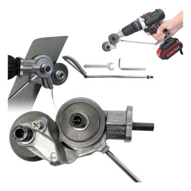 Imagem de 2X Cortador De Chapa Adaptador De Furadeira Tesoura De Chapa