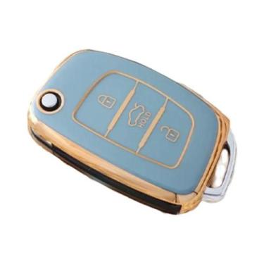 Imagem de Capa De Chave De Carro Dobrável Em TPU Macio Para Hyundai Tucson Sonat