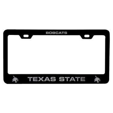 Imagem de Moldura de placa de licença de metal gravada a laser Texas State Bobcats Produto universitário oficialmente licenciado