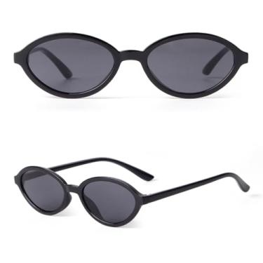 Imagem de VFDHN Óculos de sol retrô oval com armação, feminino, masculino, fashion, pequeno, leve, chá, uv400, feminino (1)