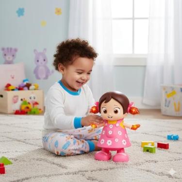 Imagem de Boneca Infantil Interativa Dança Canta Luzes e Sons com Vestido Rosa