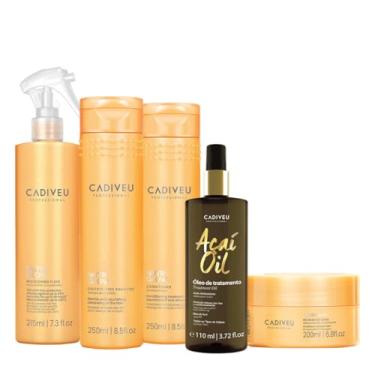 Imagem de Kit Cadiveu Professional Nutri Glow Shampoo Condicionador Máscara P Fluído e Açaí Oil 110 (5 produtos)