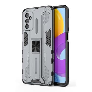 Imagem de SORAKA Capa para Samsung Galaxy M52 5G com suporte Capa de proteção resistente para Samsung Galaxy M52 5G Capa com placa de metal para suporte magnético para carro Capa Silm Fit