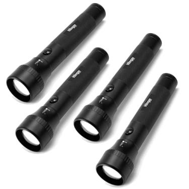 Imagem de Lanternas grandes de LED com bateria D de 2 células, zoomable, modo único, liga de alumínio, lanterna de metal resistente para aventuras ao ar livre, emergência, caminhadas, acampamento, espeleologia