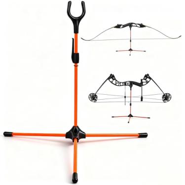 Imagem de FENJANER Suporte de arco para arco recurvo fibra de vidro leve suporte de arco pernas para arco composto (laranja)