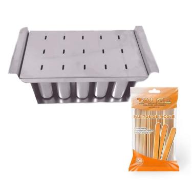 Imagem de Forma De Alumínio 15 Cavidades + 100 Palitos Para Picolé