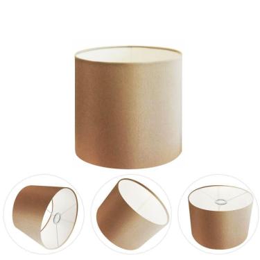 Imagem de Cúpula Abajur E Luminária Cilíndrica Vivare Cp-7005 ø18x18cm - Bocal Nacional Palha