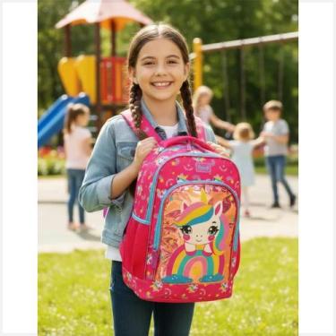 Imagem de Mochila de Costas Rabisk Teen Unicórnio RKU5003M Cor: Rosa