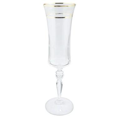Imagem de Taça De Champanhe Grace 190Ml Com Friso Platino Cristal Luxo - Lhermit