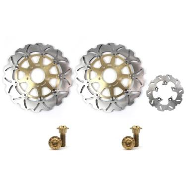 Imagem de Arashi Discos de freio dianteiros traseiros rotores com parafusos de montagem para Suzuki SV1000 SV1000S 2003-2007, acessórios de substituição de motocicleta