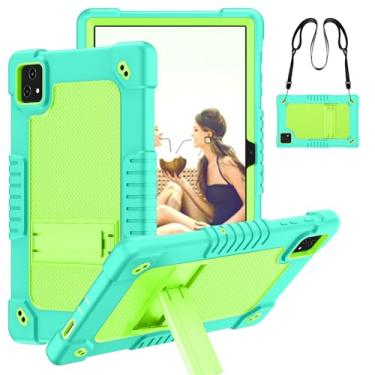 Imagem de Hoibon Capa para tablet T-Mobile Revvl Tab 5G de 10,36 polegadas, para Revvl Tab 5G, resistente para crianças, à prova de choque, com suporte e alça de ombro para tablet T-Mobile Revvl Tab 5G (verde