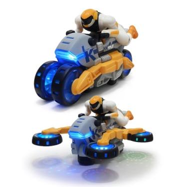 Imagem de Moto De Brinquedo Infantil Luzes Música Gira 360 Futurista Brinquedo Eletrônico para Crianças