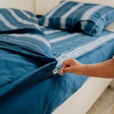 Imagem de Beddy's Jogo de cama com zíper, lençol de baixo, cobertor de aconchego, edredom, fronha(s) e fronha(s) tudo em um, lençol interior de minky com edredom, roupa de cama com zíper para crianças e adultos