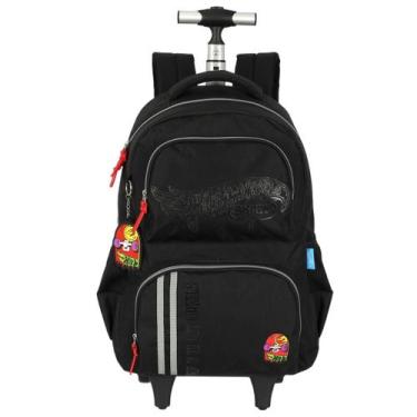 Imagem de Mochila de Rodinhas Escolar Juvenil Hot Wheels PRETO - Luxcel
