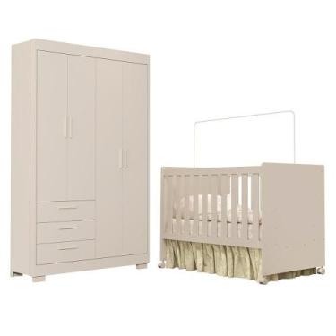 Imagem de Jogo de Quarto Infantil Zaki Guarda Roupa e Berço Katatau - Reller Móv