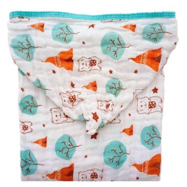 Imagem de Toalha de Banho Infantil com Capuz Soft 100 Algodão Tecido Fralda Dupl