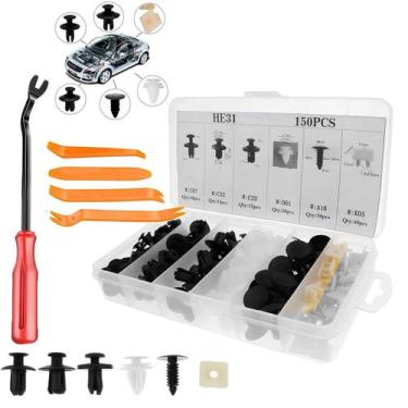 Imagem de Kit 155 Presilha Grampo Fixador Plastico Universal De Carro - Bbacomer