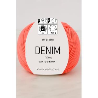 Imagem de Jeans Amigurumi Fio Arte 55% Algodão 45% Poliacrílico 50 g 174 m Macio Suave Esporte Fino (2) Para Crochê, Tricô, Cobertores de Tricô, Roupas de Bebê Mais Cores (Laranja, Pacote 1)