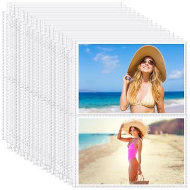 Imagem de Feifeiya Feifeiya Pacote com 150 capas para fotos de 12 x 17 cm para fichário de 3 anéis (para 600 fotos) protetores de página de fotos de arquivo, contém páginas de refil de plástico transparente