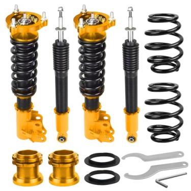 Imagem de BHB Amortecedores ajustáveis dourados compatíveis com Honda Civic 2006-2011 e Acura CSX 2006-2011, kit de abaixamento de suspensão