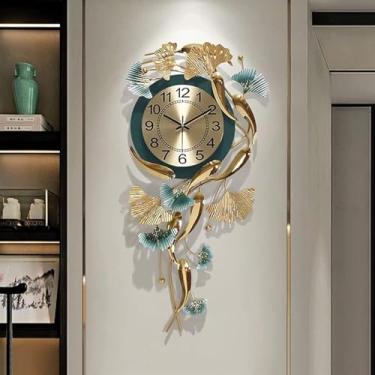 Imagem de YTHLZVBP Relógio de parede, arte moderna, relógio de parede, operado por bateria, silencioso, sem tique-taque, relógios de parede grandes para sala de estar, decoração de parede de 80 cm/31 polegadas