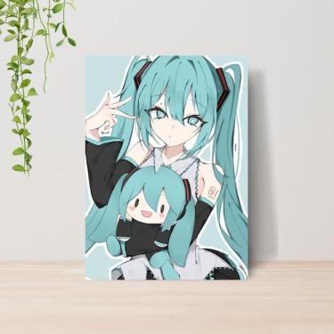 Imagem de Quadro Hatsune Miku Vocaloid A4  Placa MDF 012 - Lomi Art
