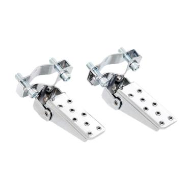 Imagem de Colaxi Apoios para os pés para motocicleta, pedais de apoio para os pés, modificação dobrável para a maioria dos motores, 1 par de pedais de assento, Prateado