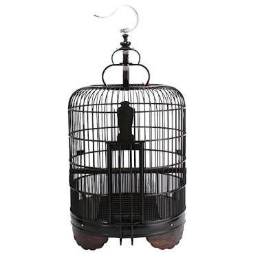 Imagem de Gaiola pequena para pássaros de estorninho, gaiola de sândalo, feita à mão, para pássaros, exibição polida, gaiola de poleiro, papagaio